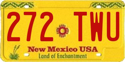 NM license plate 272TWU