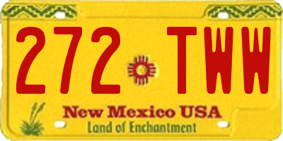 NM license plate 272TWW