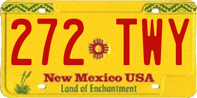 NM license plate 272TWY