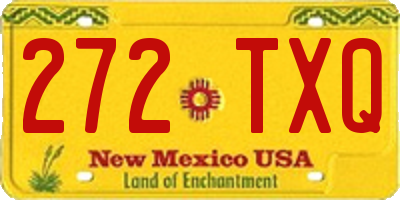 NM license plate 272TXQ