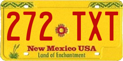 NM license plate 272TXT