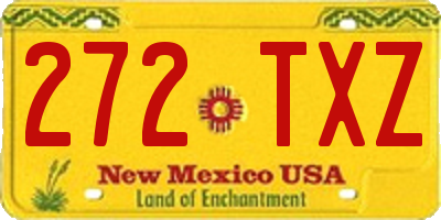 NM license plate 272TXZ