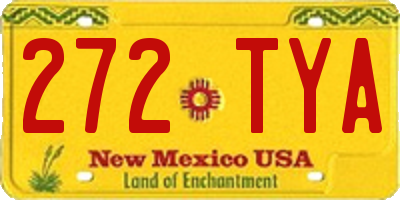 NM license plate 272TYA