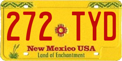 NM license plate 272TYD