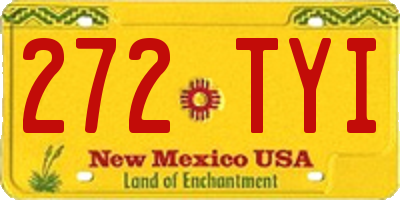 NM license plate 272TYI