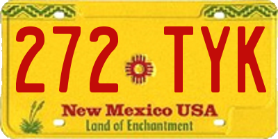 NM license plate 272TYK