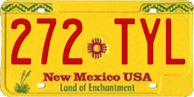 NM license plate 272TYL