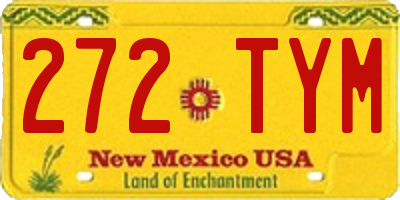 NM license plate 272TYM