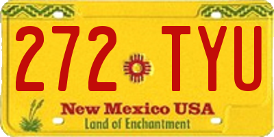 NM license plate 272TYU