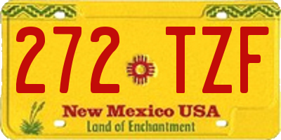 NM license plate 272TZF