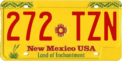 NM license plate 272TZN
