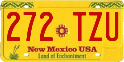 NM license plate 272TZU