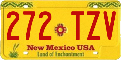 NM license plate 272TZV