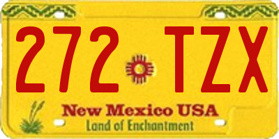 NM license plate 272TZX