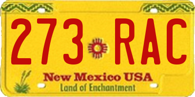 NM license plate 273RAC