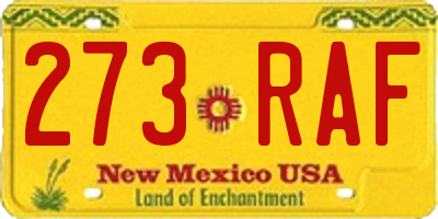 NM license plate 273RAF