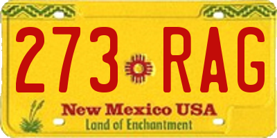 NM license plate 273RAG