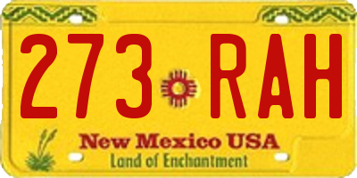 NM license plate 273RAH
