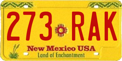 NM license plate 273RAK