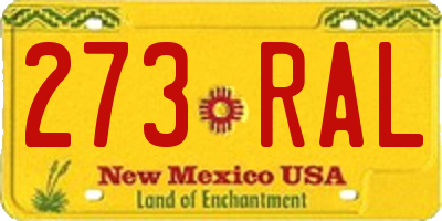 NM license plate 273RAL