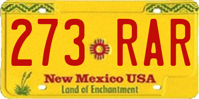 NM license plate 273RAR