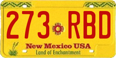 NM license plate 273RBD
