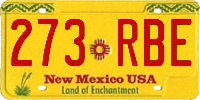 NM license plate 273RBE
