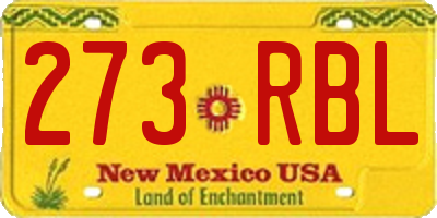NM license plate 273RBL