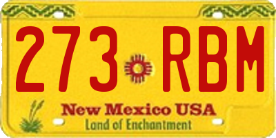 NM license plate 273RBM