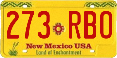 NM license plate 273RBO