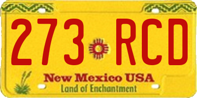 NM license plate 273RCD