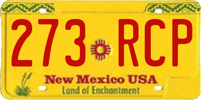 NM license plate 273RCP