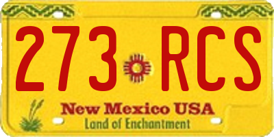 NM license plate 273RCS