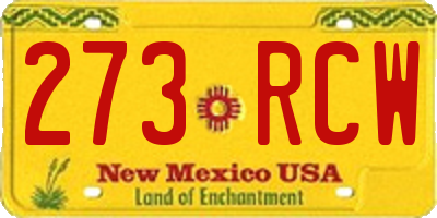 NM license plate 273RCW