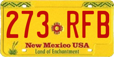 NM license plate 273RFB