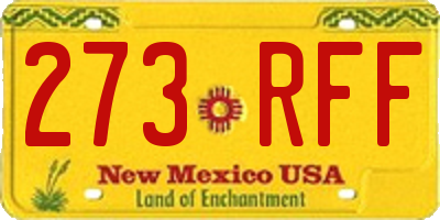 NM license plate 273RFF