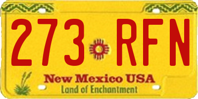 NM license plate 273RFN