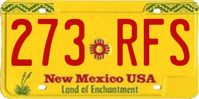 NM license plate 273RFS