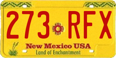 NM license plate 273RFX