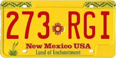 NM license plate 273RGI