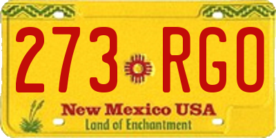 NM license plate 273RGO