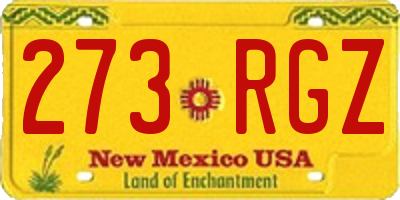 NM license plate 273RGZ