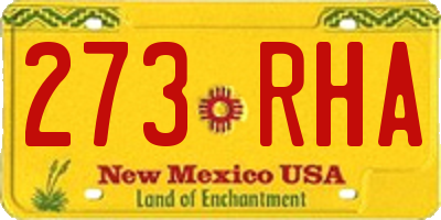 NM license plate 273RHA