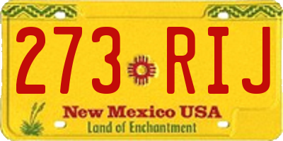 NM license plate 273RIJ