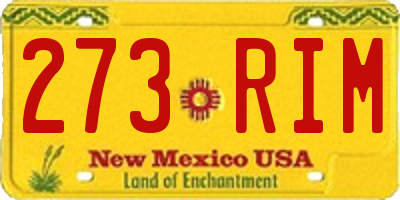 NM license plate 273RIM