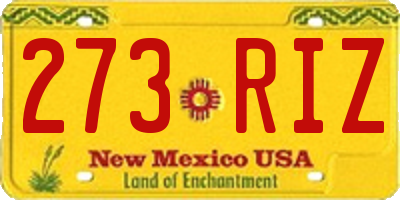NM license plate 273RIZ