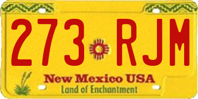 NM license plate 273RJM