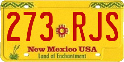 NM license plate 273RJS