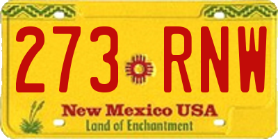 NM license plate 273RNW