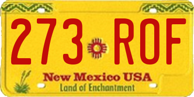 NM license plate 273ROF